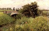 A Meeting of Generals Paintings - A Meeting on the Bridge by Emile Claus
